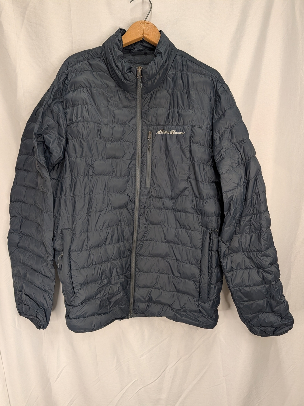 Eddie Bauer Men's Quilted Packable Puffer Jacket in Slate Blue